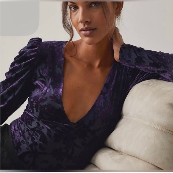 Free People Magic Hour Bodysuit Large Purple NWT MSRP $98 - Picture 4 of 6